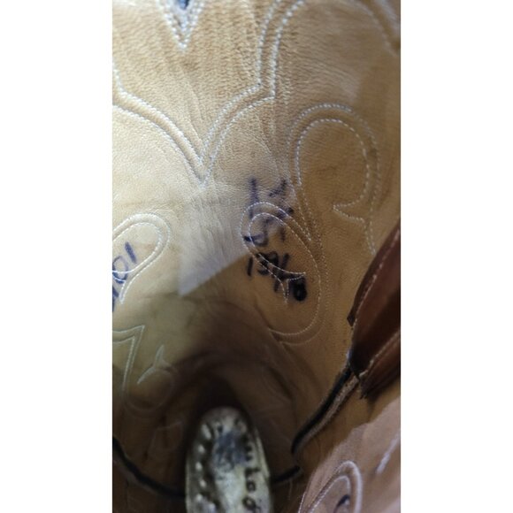 James Leddy Vintage Cowboy Boots Custom Handmade Monogram Inlay Womens 6.5 or 7 - Picture 11 of 13